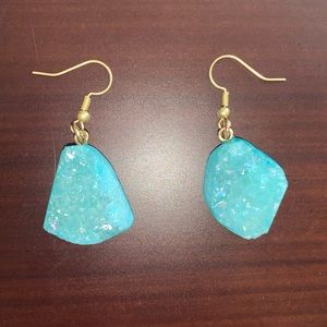 Bright Blue Stone Earrings
